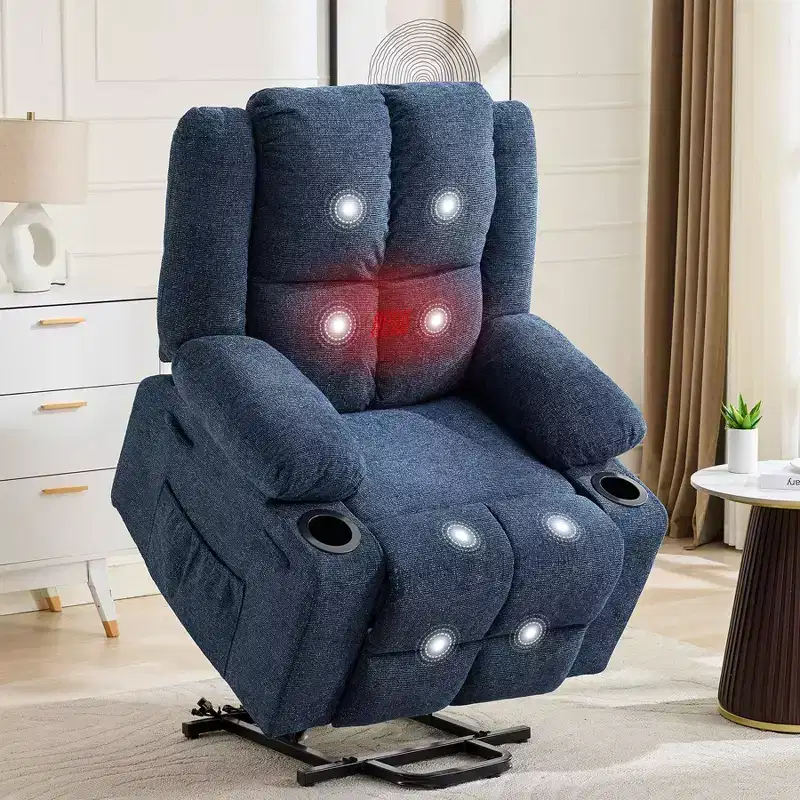 Blue/Brown/Green | Linen & Terry Cloth | Power Lift Recliner Chair for 1