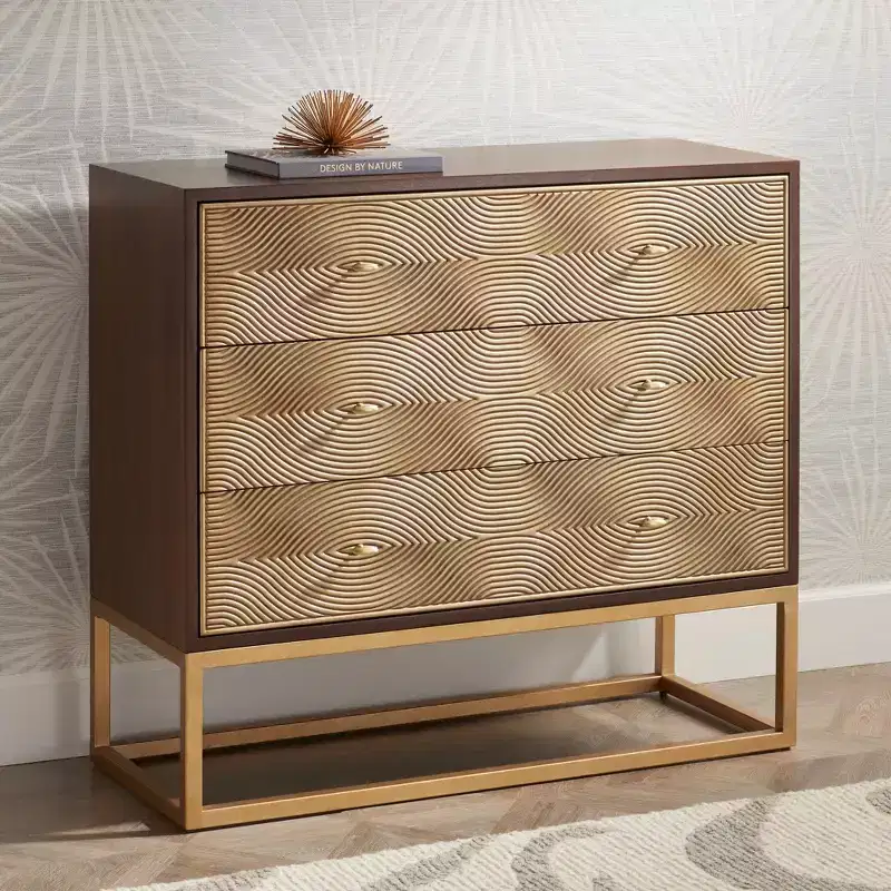 55 Downing Street Alban 39 Wide Modern Luxe 3-Drawer Chest