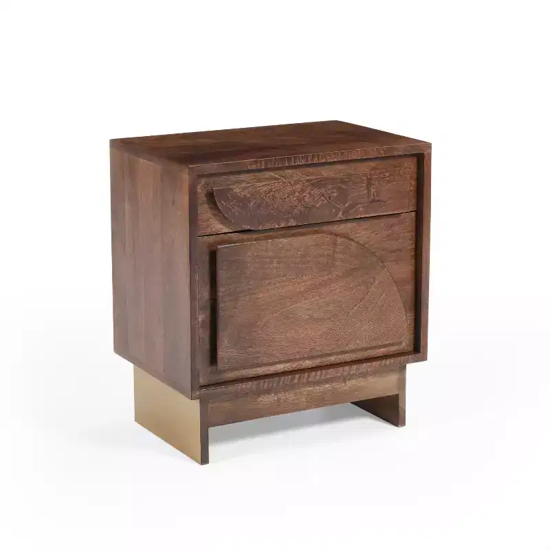 Christopher Knight Home Driftlyn Contemporary Mango Wood Nightstand with Storage, Walnut