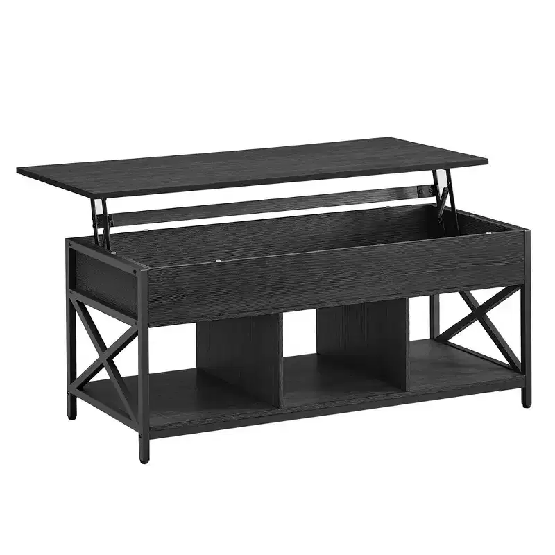 VASAGLE Lift Top Coffee Table, Lift Coffee Table with Storage Shelf, Hidden Compartments and Lifting Top