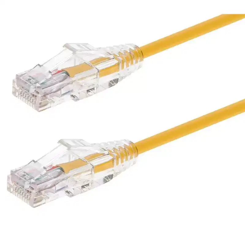 Monoprice Cat6 Ethernet Patch Cable - 2 Feet - Yellow | Network Internet Cord - Snagless RJ45 Stranded 550MHz UTP CMR Riser Rated Pure Bare Copper