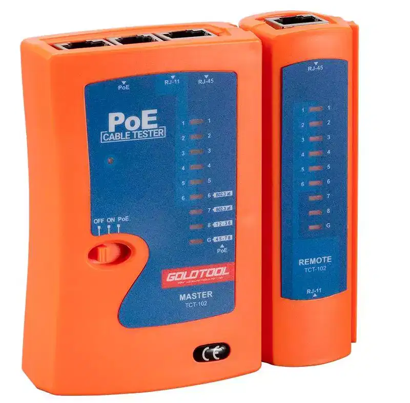 Monoprice Combo Function Cable Tester and PoE Finder, For Cable Continuity, Miswiring, Open Circuits, Short Circuits, Straight-Through Pinning
