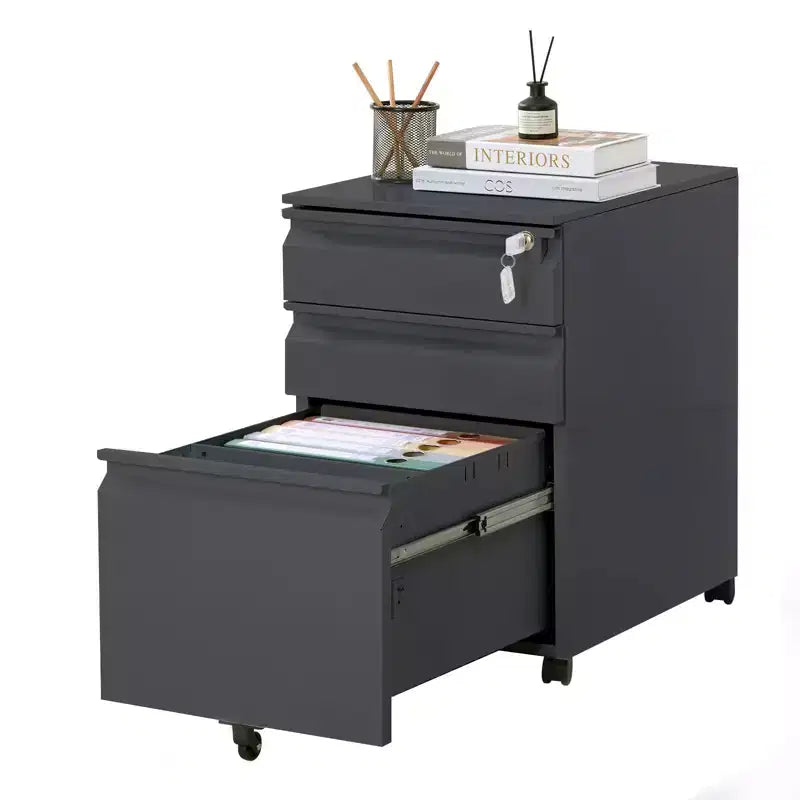 3-Drawer Mobile File Cabinet, Under-Desk Organizer for Home & Office, Fits Letter/Legal/A4