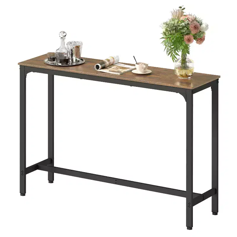 BestMassage Bar Height Pub Table  55IN Modern Industrial Design with Multi-Scene Versatility, Brown
