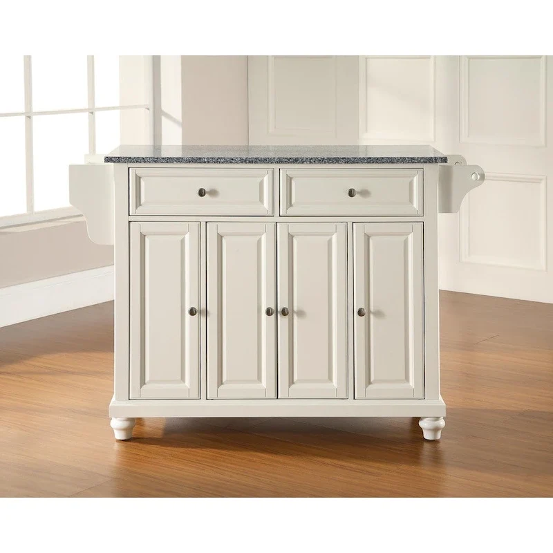 Kitchen Island with Granite Top �C White Finish