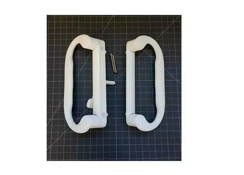 Brixwell Patio Door Handle Set, Zinc Material, 4-15/16 Hole Center, 1-1/2 Projection, White Finish