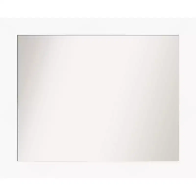34 x 28 Non-Beveled Cabinet Bathroom Wall Mirror White - Amanti Art: Rectangle, Polystyrene Frame, Wall Mounted