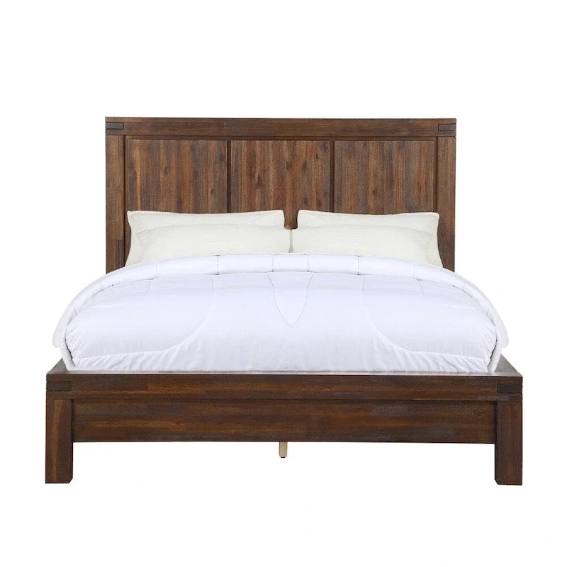 Meadow Solid Wood Platform Bed in Brick Brown