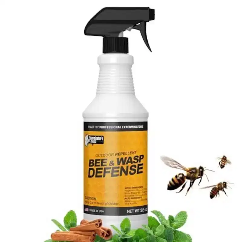 Exterminators Choice Bee and Wasp Defense - 32 oz - Works on Most Common Types of Bees and Wasps - Great for Patios, Gardens, and Yards