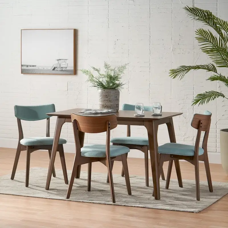 Megann Mid-Century 5-piece Wood Rectangle Dining Set by Christopher Knight Home