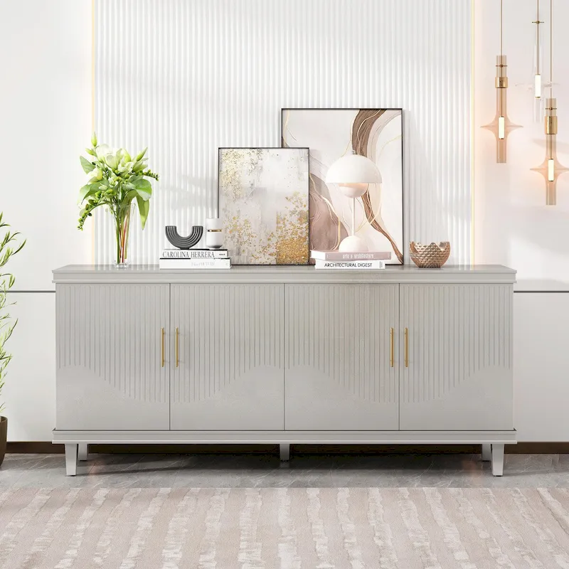 Large 4-Door Cabinet for Living Room, Kitchen, Bedroom, Hallway