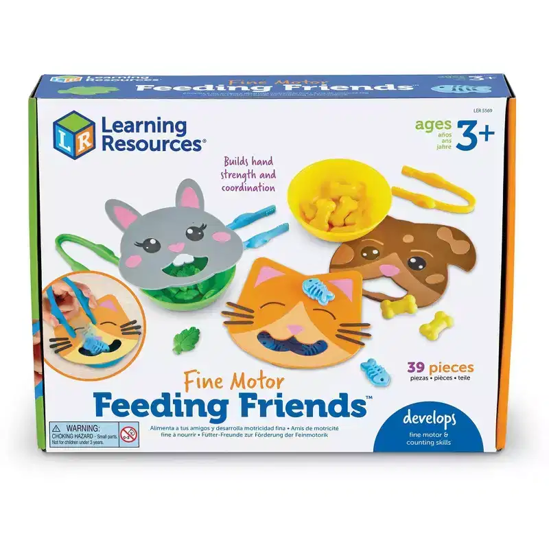 Learning Resources Fine Motor Feeding Friends: 39-Piece Baby & Toddler Educational Toy Set for Skill Development