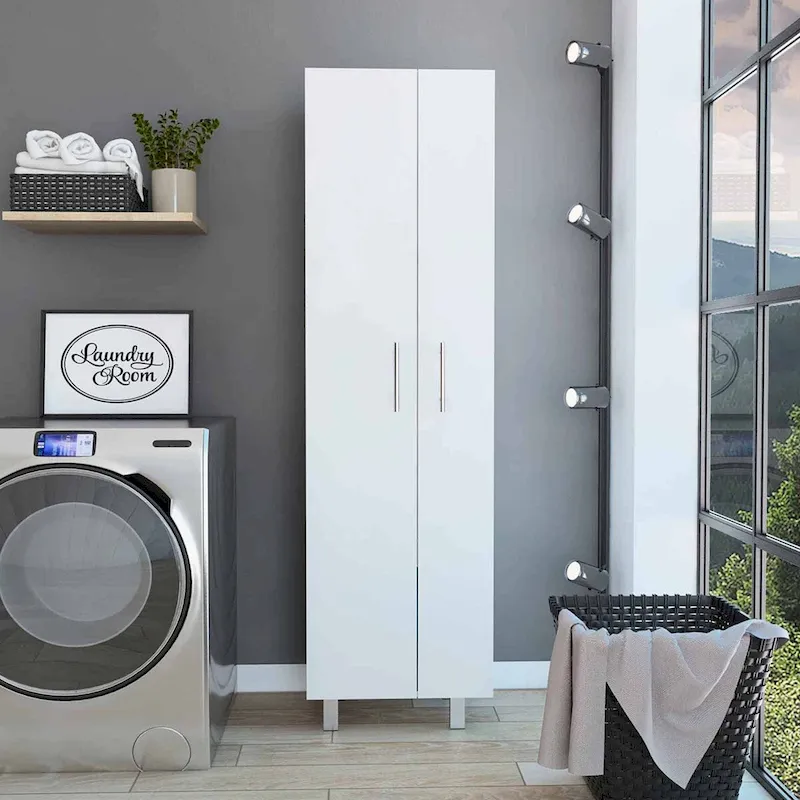 2-Door Closet Pantry Cabinet - White