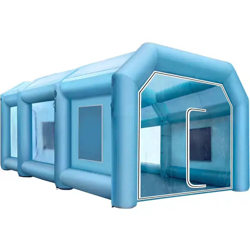 VEVOR Inflatable Spray Shelter, Dimensions: 33x16.4x11.5 feet, Comes with Dual High-Efficiency Fans, Equipped with Filtration,Blue
