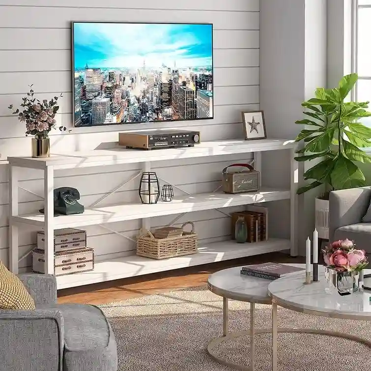 70.9 inch Narrow Console Table Sofa Tablewith 3-Tier Shelves