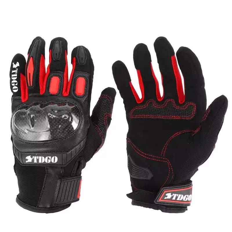 Unique Bargains 1 Pair Motorcycle Glove Spring Summer Breathable Smartphone Touch Nylon