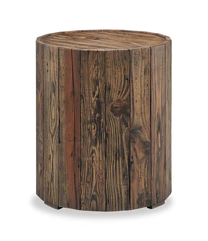34 Rustic Round End Table - Rustic Pine