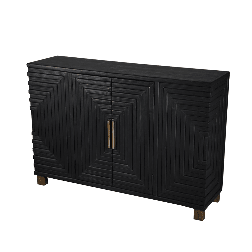 Black 2 Door Sideboard with Gold Handles
