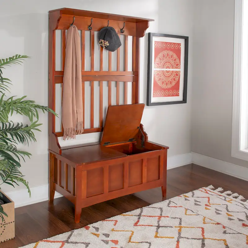 Yellowstone Entryway Hall Tree Storage Bench