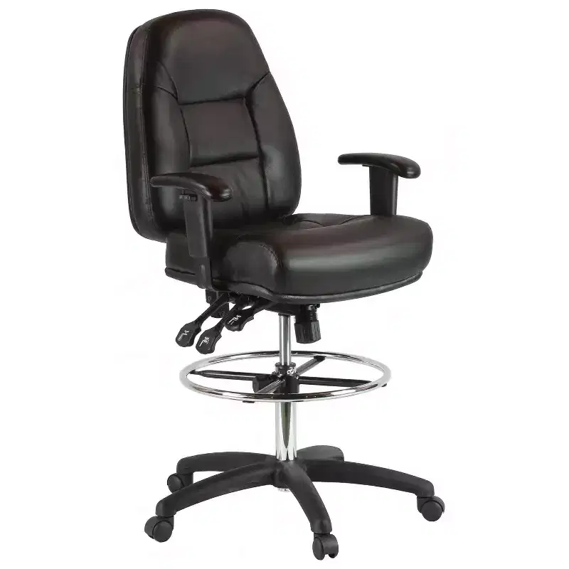 HomeStock 40.75 in.H Adjustable Height Black Foam Seat Material with Casters/Wheels Office Chairs