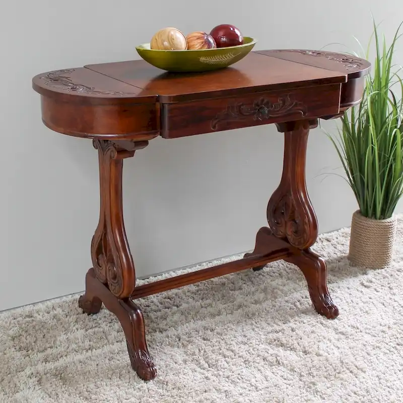 Carved Writing Table with Drawers