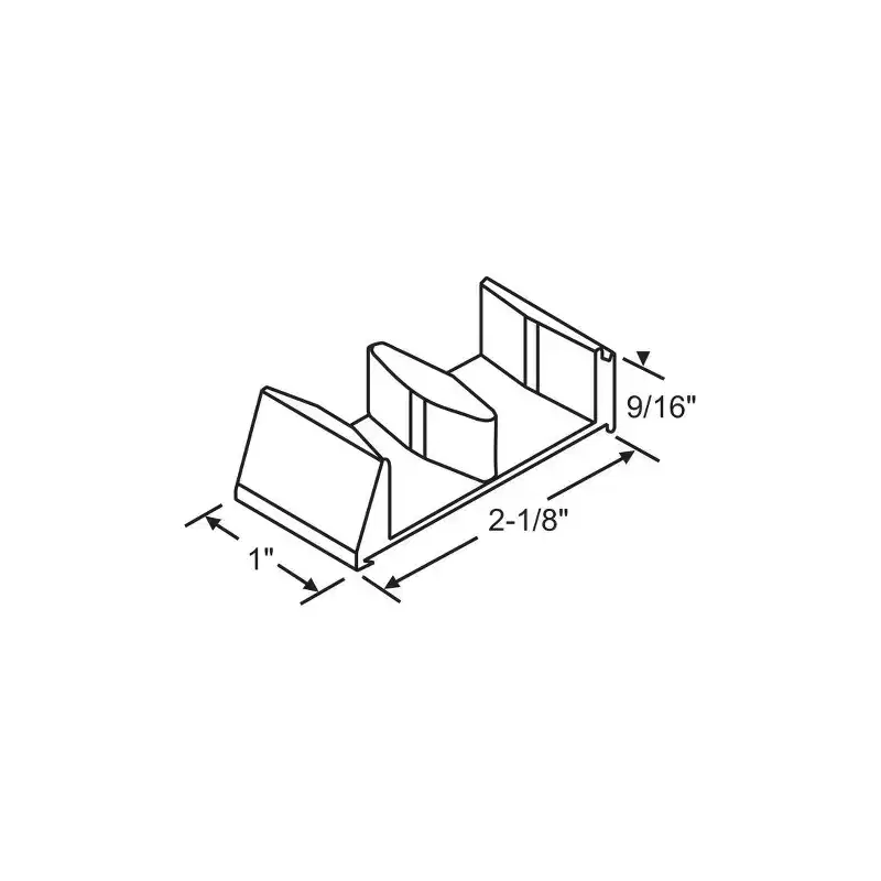 Brixwell Shower Door Guide, Nylon Material, Length 2-1/8, Width 1, White Finish