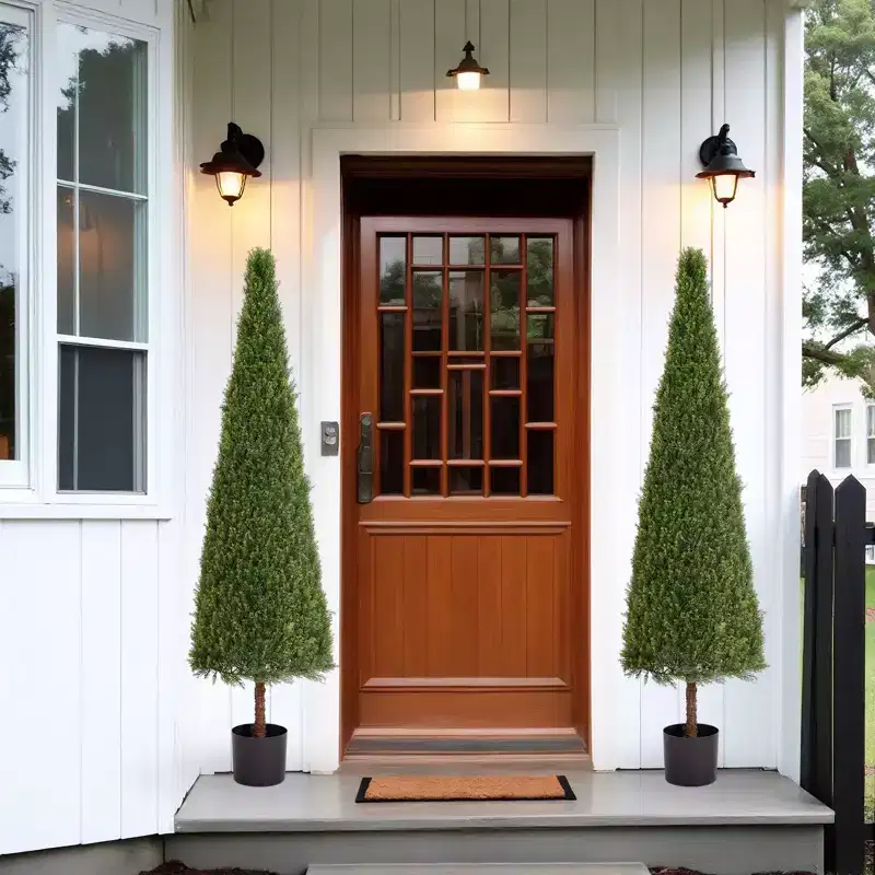 NAYSAYE Planter Artificial Boxwood Topiary Tree Plant for Indoor Outdoor Garden Decoration, Green, 37.8*17.7*17.7