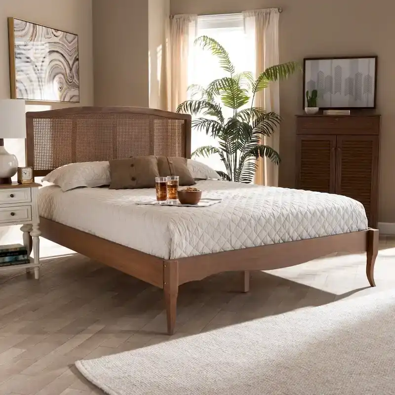 Carson Carrington Banga Wood and Synthetic Rattan Platform Bed