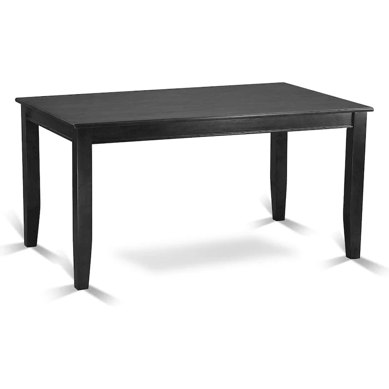 East West Furniture Dining Room Table Set- a Rectangle Kitchen Table and Black Faux Leather Dining Chairs, Black(Pieces Option)