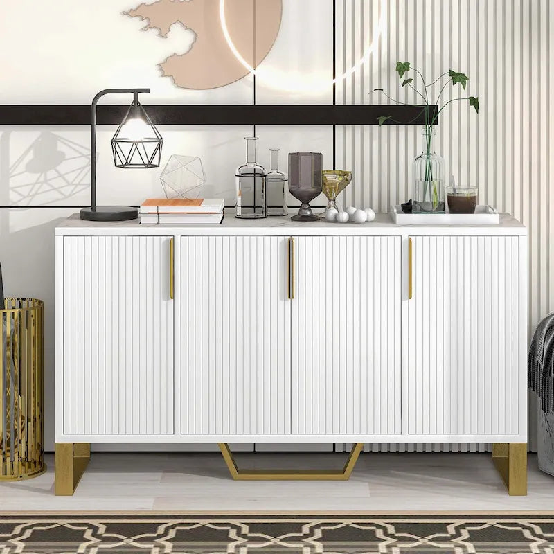 Modern Luxury Sideboard with Adjustable Shelves for Kitchen