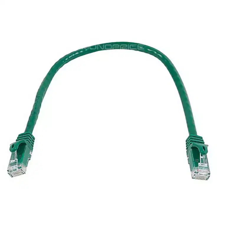Monoprice Cat6 Ethernet Patch Cable - 1 Feet - Green | Network Internet Cord - RJ45, Stranded, 550Mhz, UTP, Pure Bare Copper Wire, 24AWG - Flexboot