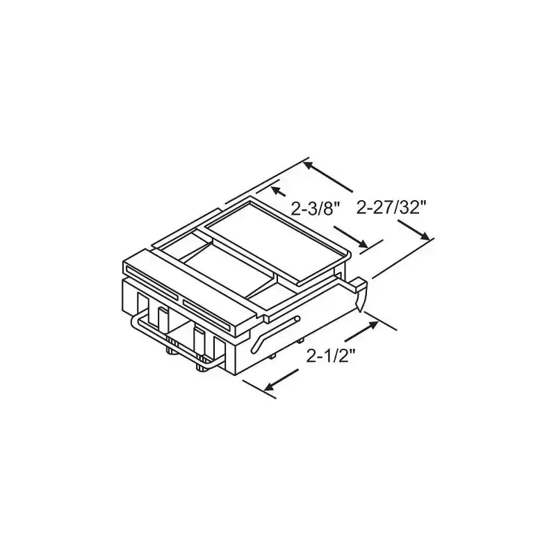 Brixwell Casement Latch Kit, Plastic Material, 2-1/2 Length, 2-3/8 Plate Width, Driftwood Finish