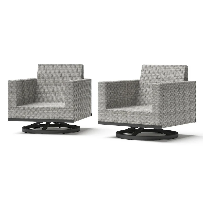 Milo Grey 2 Piece Aluminum Outdoor Patio Club Chairs