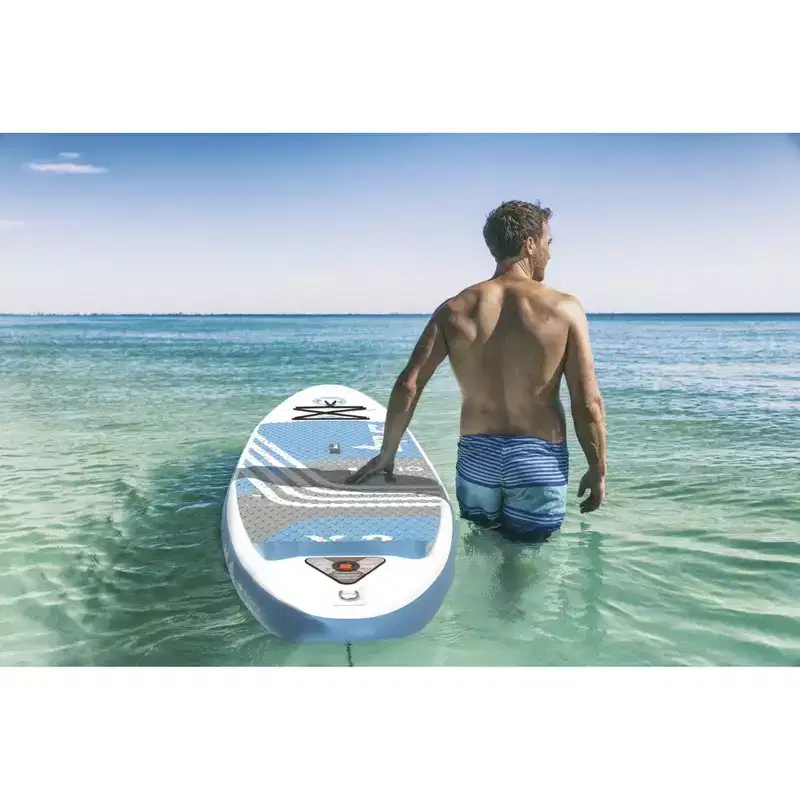 Zray 10 Foot 2 Inch X-Rider X1 Inflatable SUP Outdoor Sport All Around Stand Up Paddle Board Kit with Ultimate Agile Light Technology, Blue/White