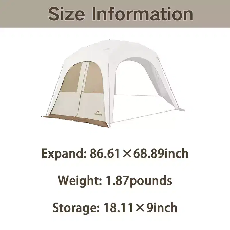 Naturehike Cloud Boundar Tent Door Curtain, Sun Shelter Accessory, Windproof & Privacy Screen for Camping Canopy Tent