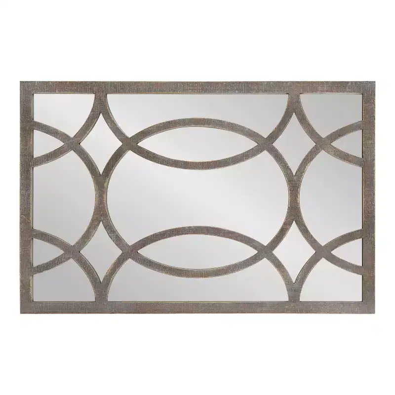 Kate and Laurel Tolland Wood Panel Wall Mirror, 24x36, Rustic Brown