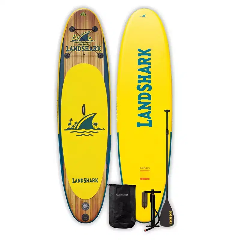O'Brien Inflatable SUP Set, Stand Up Paddleboard with Pump, Paddle and Carry Bag Accessories - 350 Pound Capacity - 10.5' Landshark