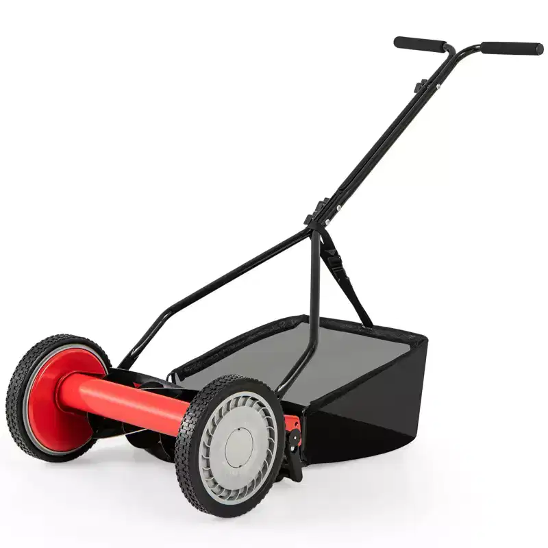 Costway 14 Manual Reel Mower w/ 5-Blade 6.6 Gallon Removable Grass Catcher for Garden