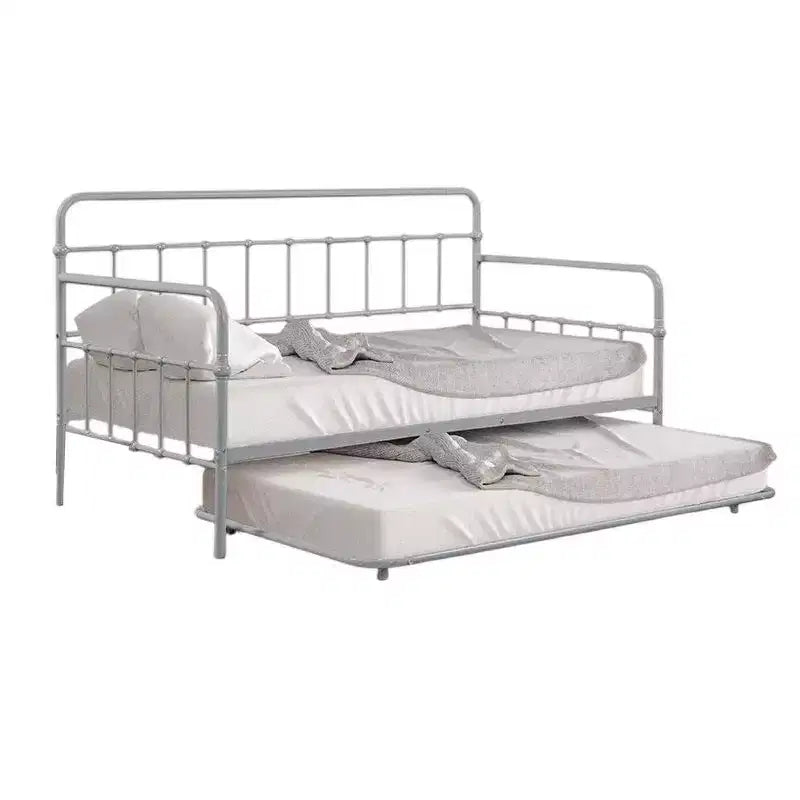 Royal Hampton Daybed with Pull Out Trundle, Classic Silver Metal Open Frame