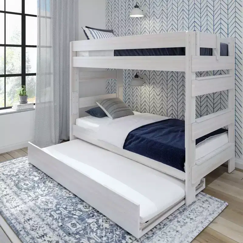 Plank+Beam Solid Wood Farmhouse Twin over Twin Bunk Bed Bed with Trundle