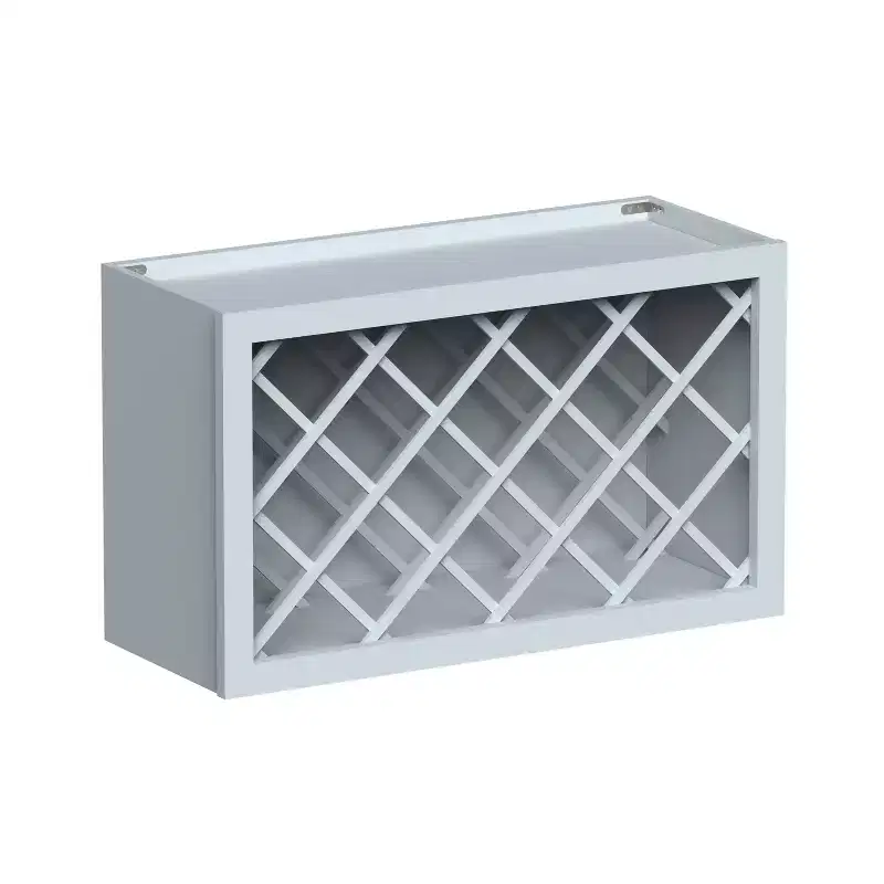 CASAINC 30 W x 18 H x 12 D Wall Wine Rack Cabinet, Solid Wood Frame, Water-Based Low-VOC Paint, RTA, Dove Gray