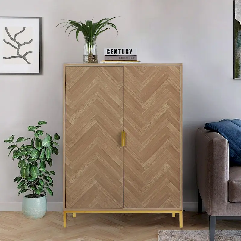 Anmytek Modern 2-Door Wood Buffet Sideboard Accent Storage Cabinet with Adjustable Shelves