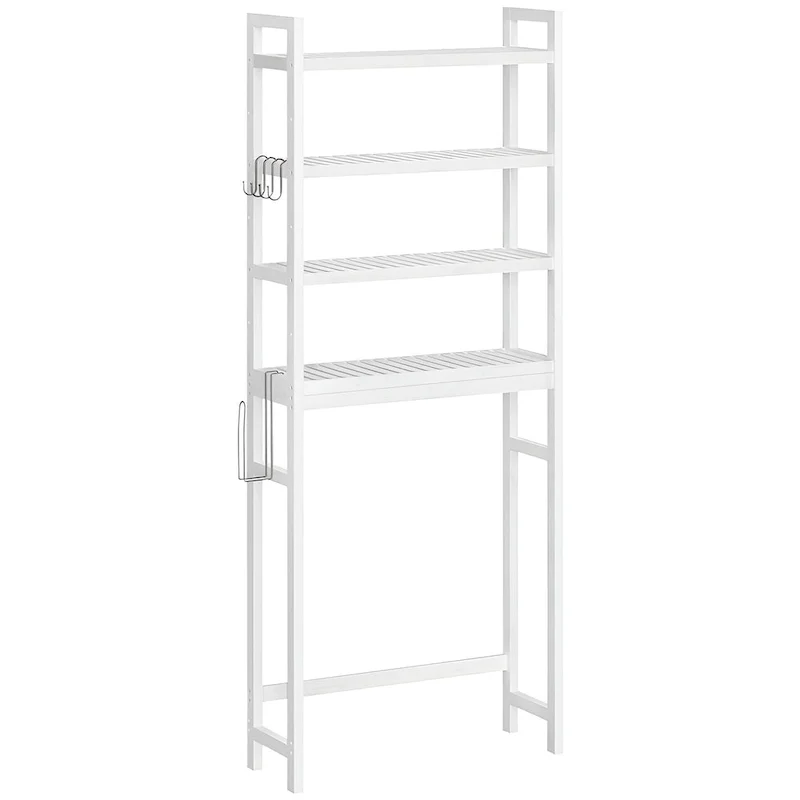 3-Tier Wicker Over-the-Toilet Storage Shelf with Adjustable Middle Shelf