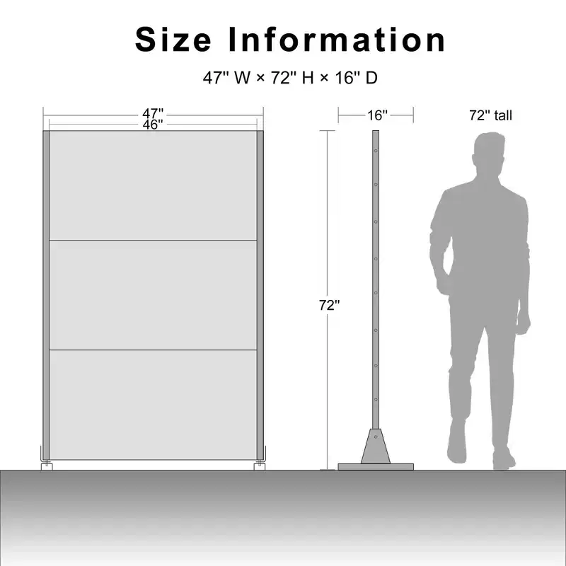 Black Galvanized Steel Fence Screen 183x120x41cm