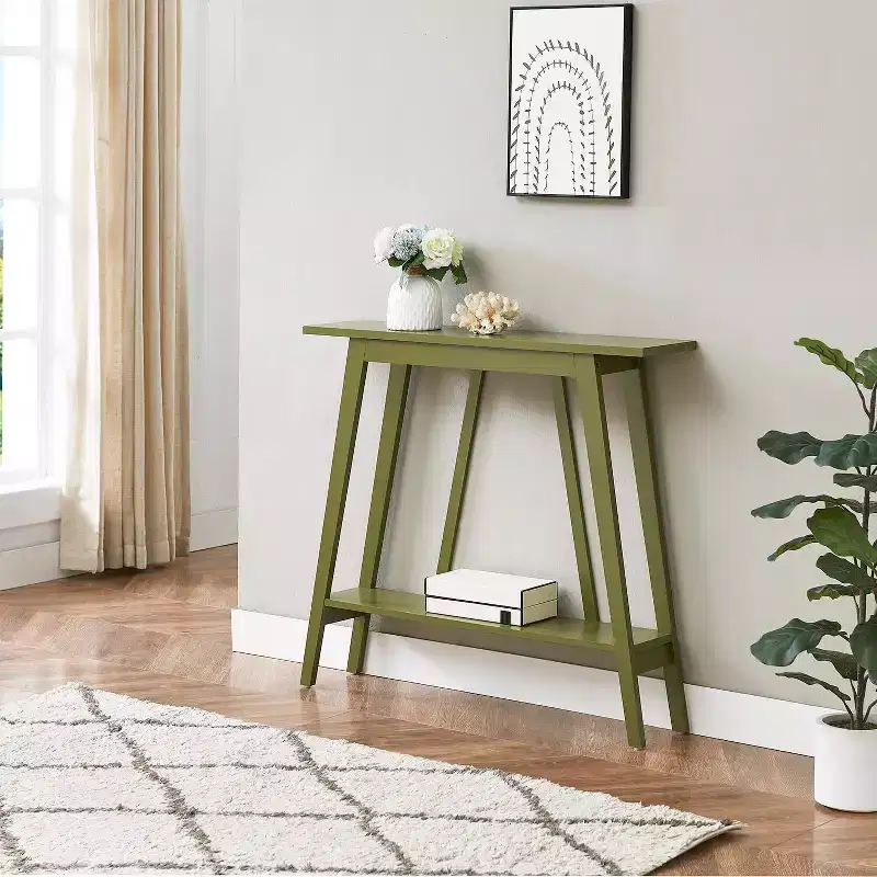 Kings Brand Furniture Console Table - Narrow Sofa Table with Storage Shelf for Hallway, Front Hall, Entryway, Living Room