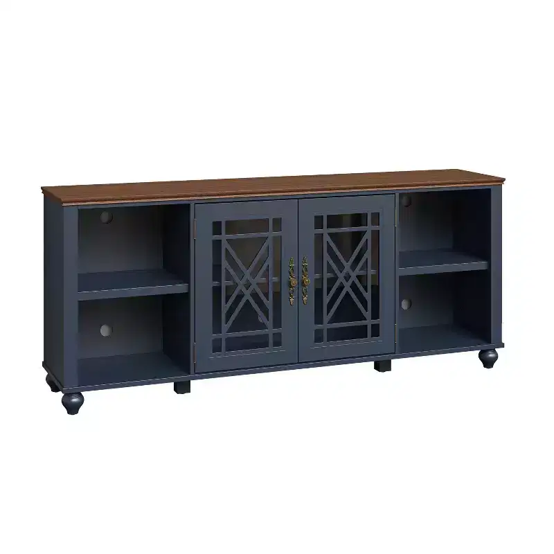 Vintage Style 70 in TV Stand for TVs up to 80 in | Navy | Entertainment Center