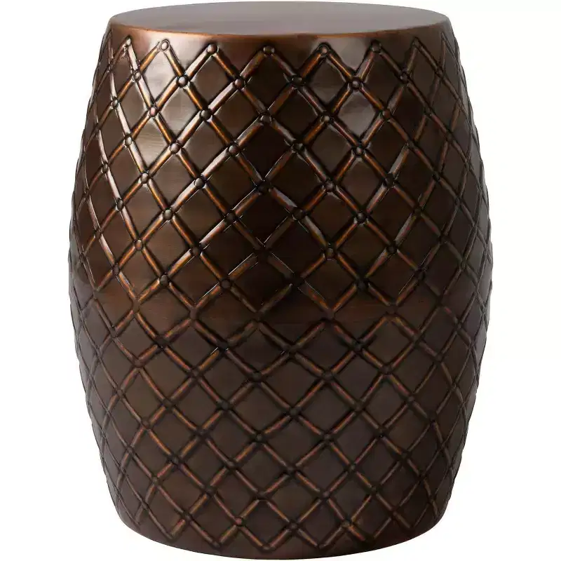 Balkene Home 63179 Patio Sense Metal Stool Table Truly Crossfunctional Planter Living Room Bedroom Side Sofa Table Modern Decor - Glossy Copper Finish