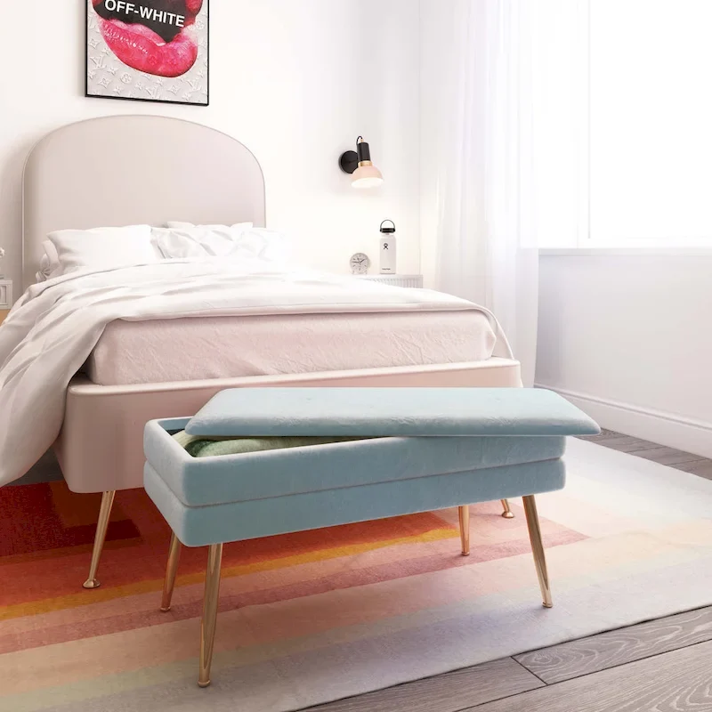 Ziva Sea Blue Storage Bench
