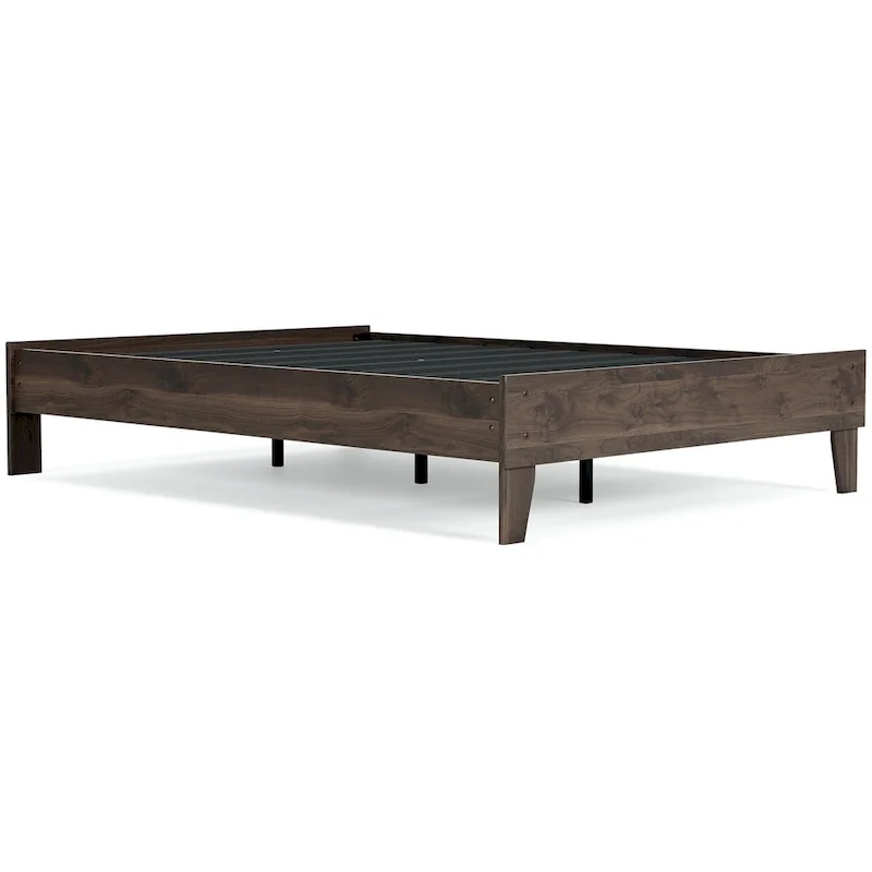Calverson Mocha Platform Bed with 2 Nightstands