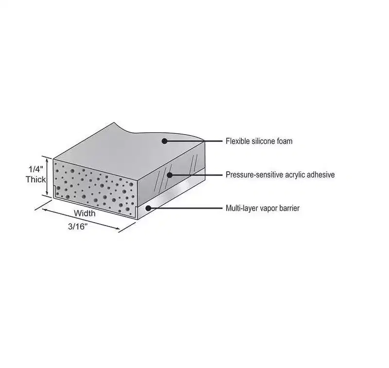 Brixwell Super Spacer Premium Plus, Silicone Material, 1/4 Thickness, 3/16 Width, Gray Finish